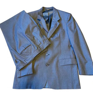 Colours By Alexander Julian Virgin Wool Men Matching Suit Blazer Pants Size 44R